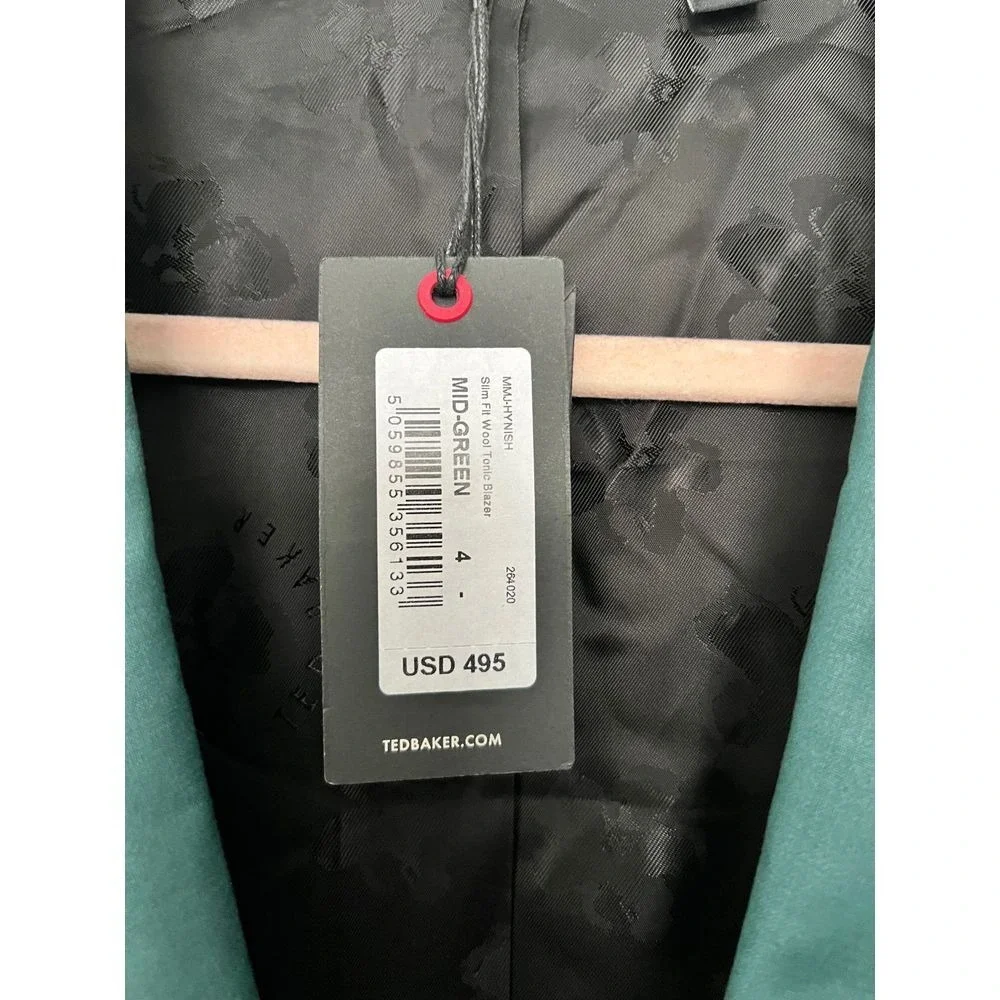 Nwt Ted Baker Green Blazer Classic Two-Button Suit Jacket Formal Business Wear‎